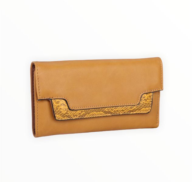 Duo Colour Snakeskin Texture Tri Fold Wallet with Zip Section - Q317