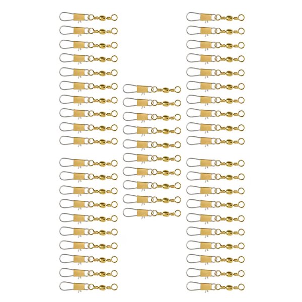 Caperlan Stainless Steel Rolling Snap Brass FIishing Swivel SW - Pack of 50