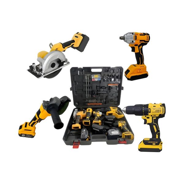 Multi-Functional Heavy Duty Cordless Power Tool Set With 2 25V Batteries