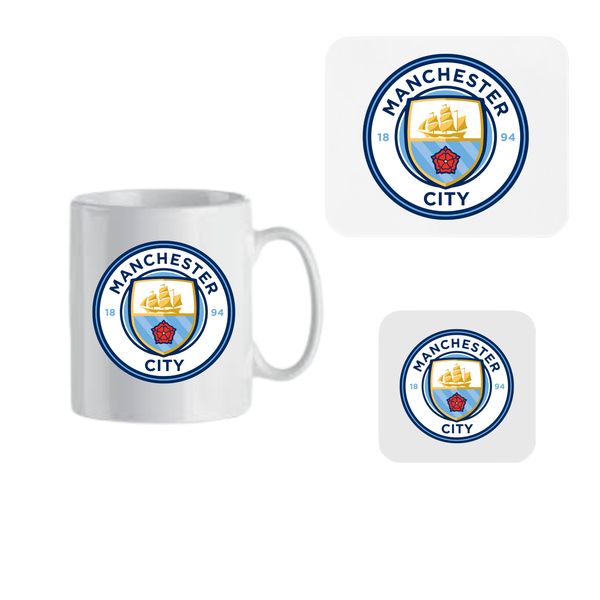 Mug, Coaster and Mouse Pad Combo - Manchester City