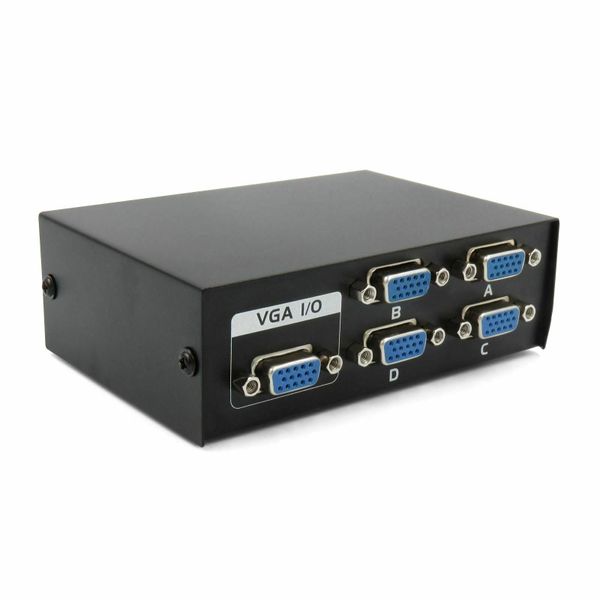 VGA Manual Switch Box Splitter 4 Port Way