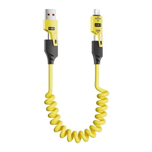 Yellow Voltflex 4 in 1 charger Type C Type A and lighting Spring Titan