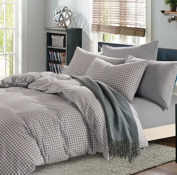 Linen-Boutique Washed Cotton Duvet Set 4 Pieces - Stripes LightBrown