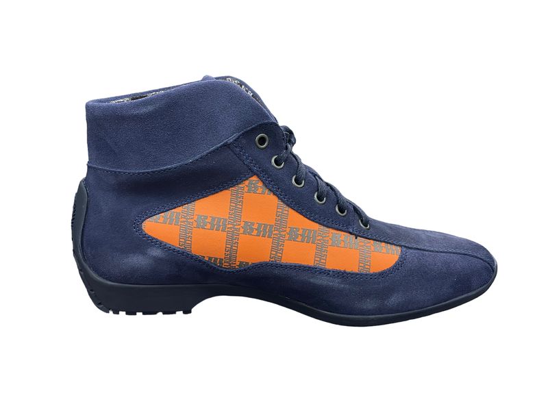 ROSSIMODA - Cayenne Grand Mens Navy/Orange Lace Up Ankle Boots