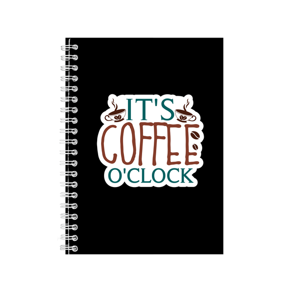 O'clock A5 Notebook Pad with Lines Trendy Coffee Lovers Graphic Present 033