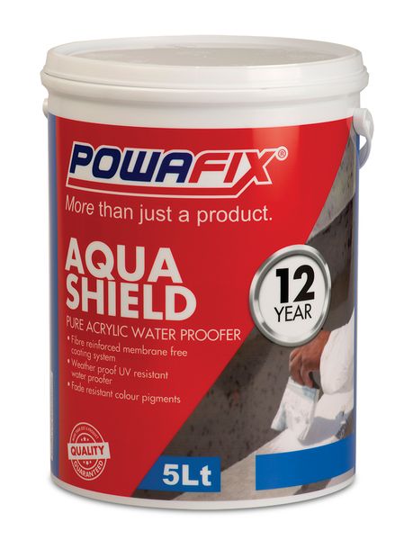 Powafix Aquashield 5 L Terracotta Fibre reinforced Pure Acrylic waterproofer