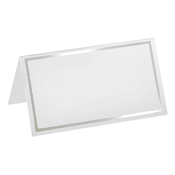 Single Sided Silver Foiled Table Place Cards - 50 pack