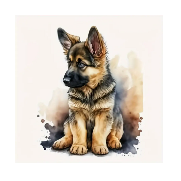 Beautiful German Shepherd Puppy Diamond Dot Painting Kit 30cm x 30 cm