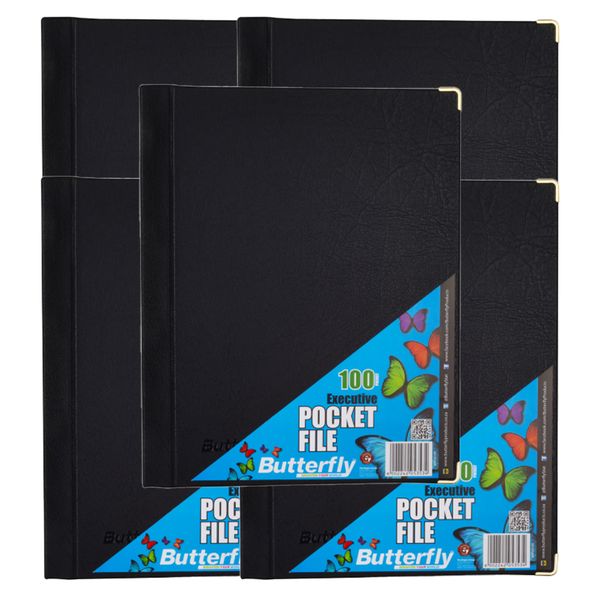 Butterfly Executive Pocket File - A4 50 m 100 Pocket Display Book x 10