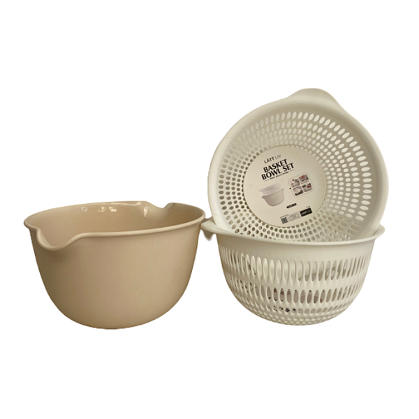 Filter Basket Bowl Set - Colander Strainer Set - Three Pieces Design