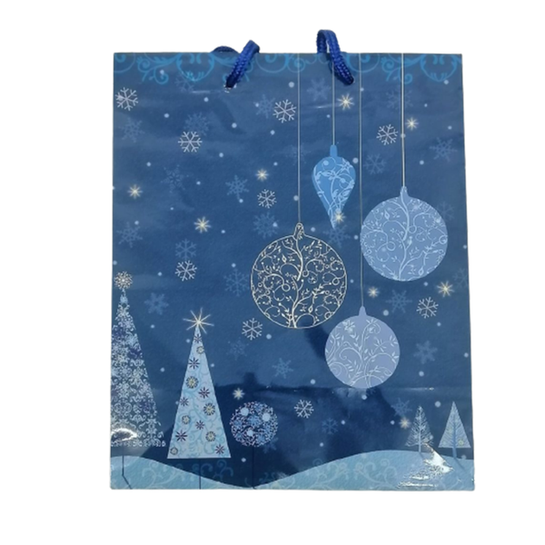 Blue Christmas Ornament Gift Bag - Pack of 10