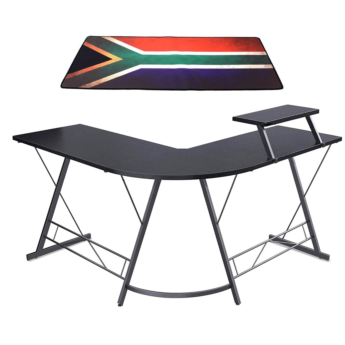 Corner Computer Desk Gaming Desk Monitor Stand with Mouse Pad