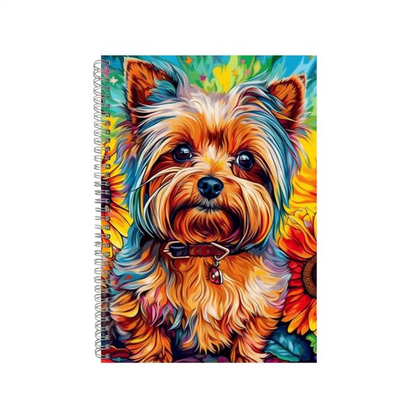 Cute Yorkshire Terrier Dog Neon Notebook Gift Idea A4 Notepad Pad 74