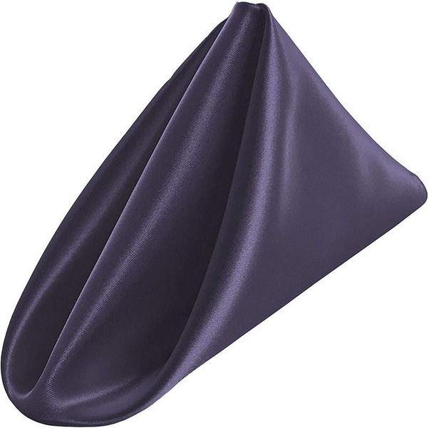 Navy Blue Satin Napkin - Set of 10