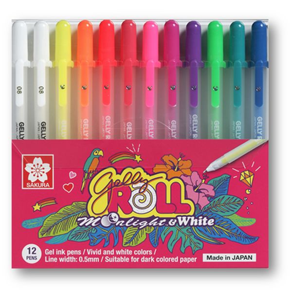 Sakura Gelly Roll Moonlight &amp; White Set of 12