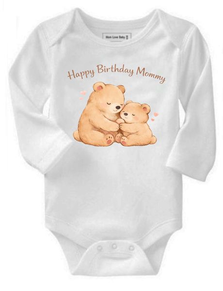 Birthday - Happy Birthday Mommy Long Sleeve Baby Grow