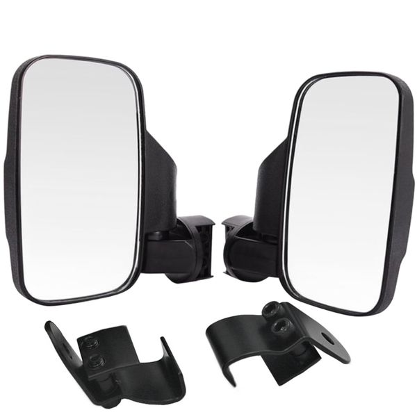 UTV Side Mirrors Adjustable Rear View Mirrors with 1.6" to 2" Roll Bar Cage