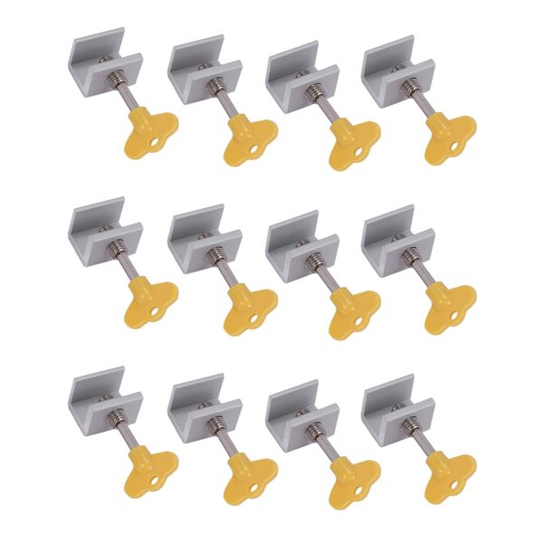 4 Sets Locks Stop Aluminum + Plastic Keys Safety Window Lock