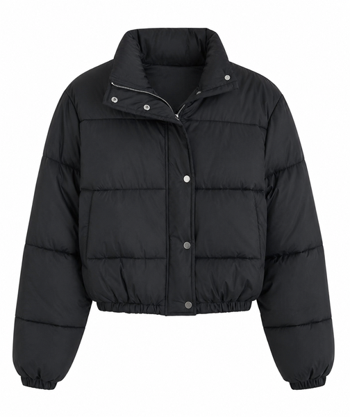 Cropped Puffer Jacket- Long Sleeve