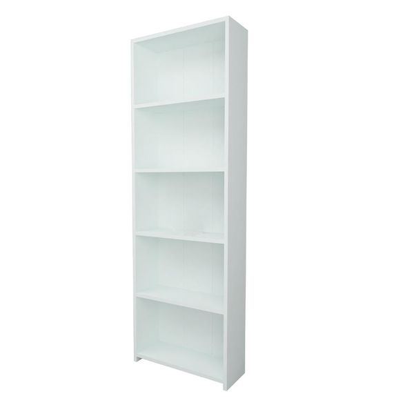 Modern Decorative 5-Tier Bookcase Standing Shelf - Classy White