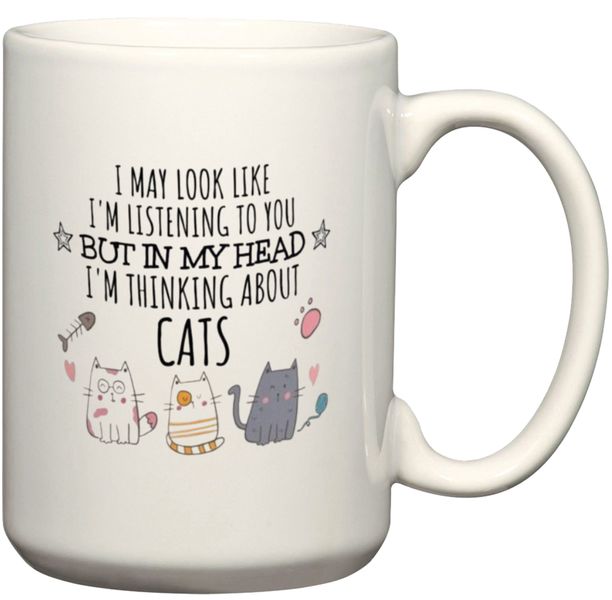 In My Head I'm Thinking About Cats Gift Coffee Mug