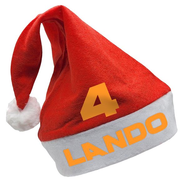 Bufftee L4NDO Norris 4 Christmas Santa Hat-Classic Motorsport Xmas PartyHat