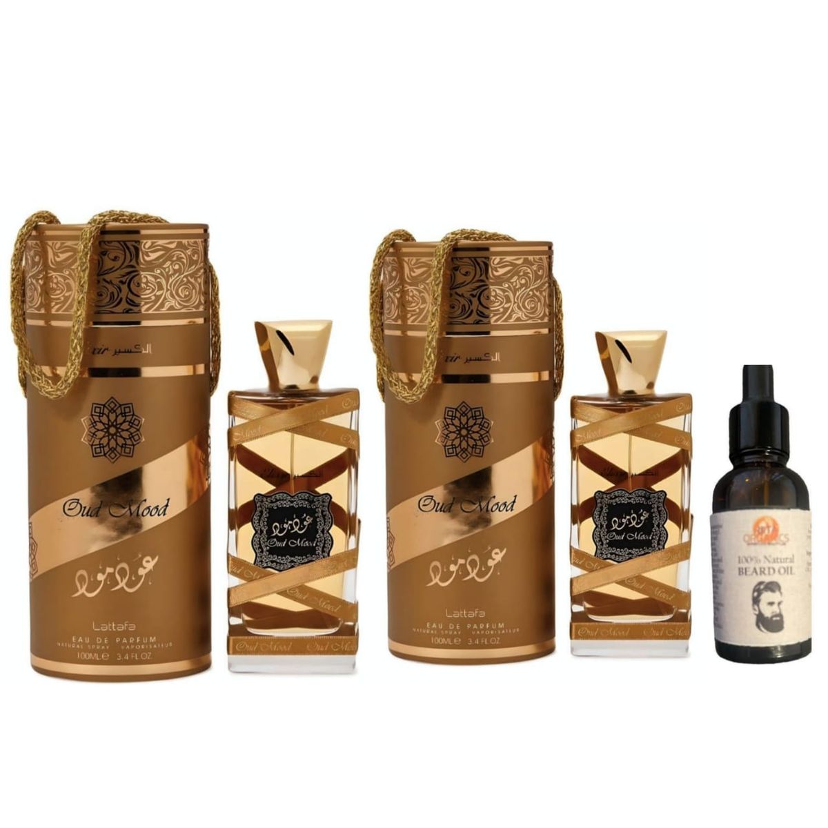 Gift sets 2 Oud Mood Gold Perfume & Riita Beard Growth Oil Shop Today