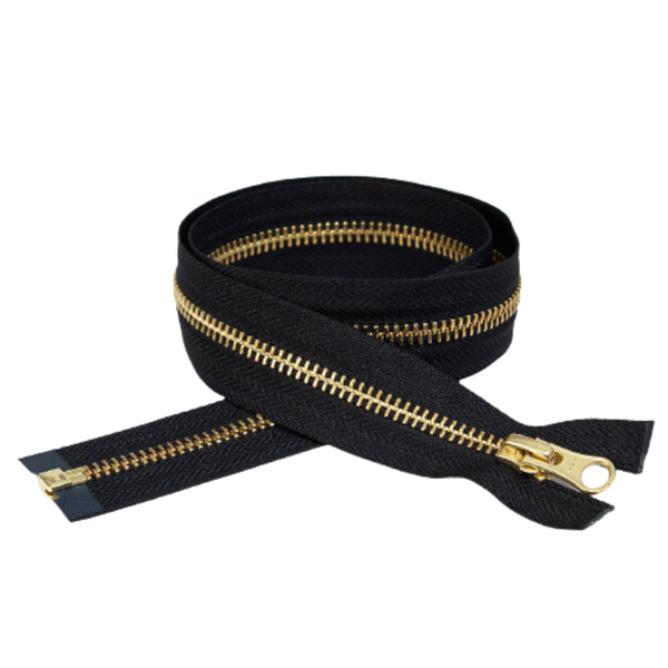 YKK Open End Zip - 10 Pack Black/Gold