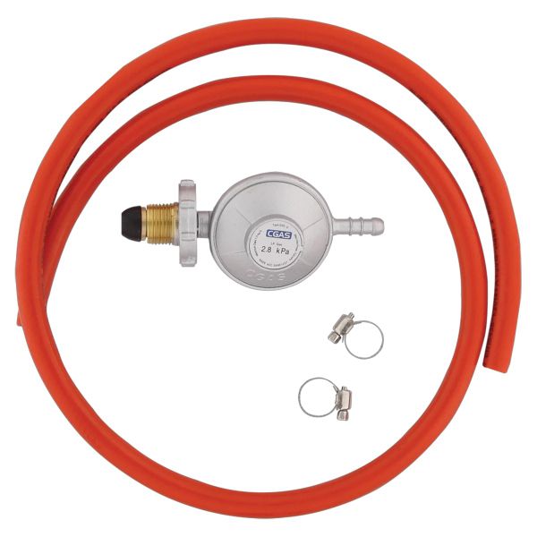 Bush Baby Bullnose Gas Regulator &amp; 1.2m Hose &amp; 2 Clamps 9 - 48KGs Cylinders