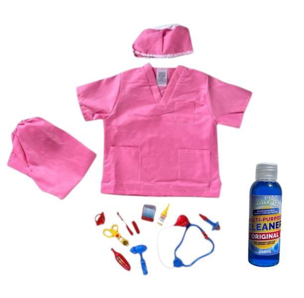 Nurse Doctor Costume For Kids with Mmafha Cleaner