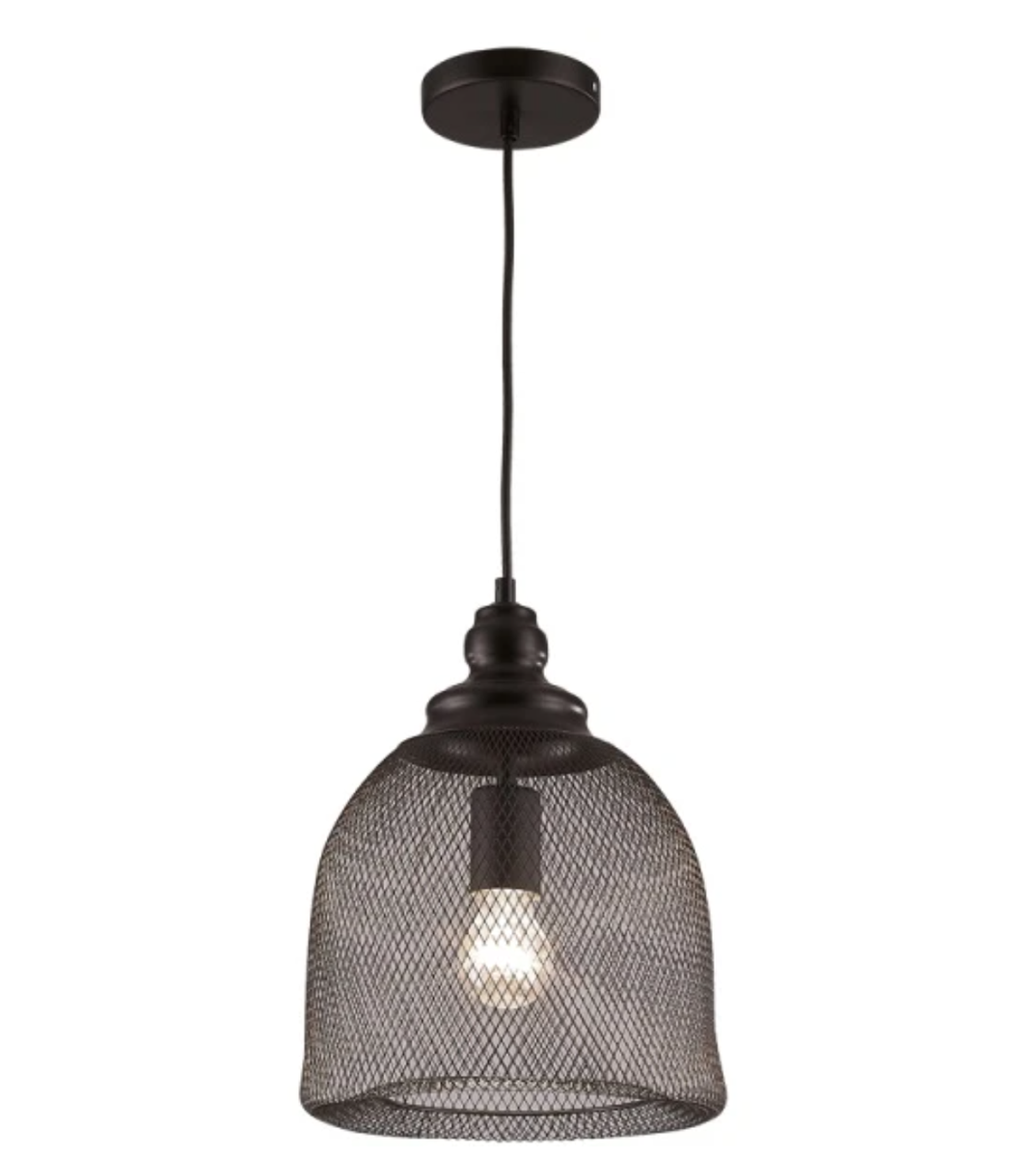 Bell Dome Mesh Pendant Light - Black