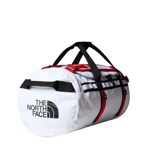 The North Face Base Camp Duffel in Size Medium in White-Black-Red