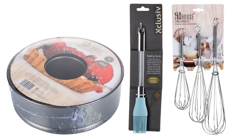 Non Stick Springform Bunt 24x6 + Pastry Brush Silicone + 3pc Whisk 30, 25 &amp; 20cm