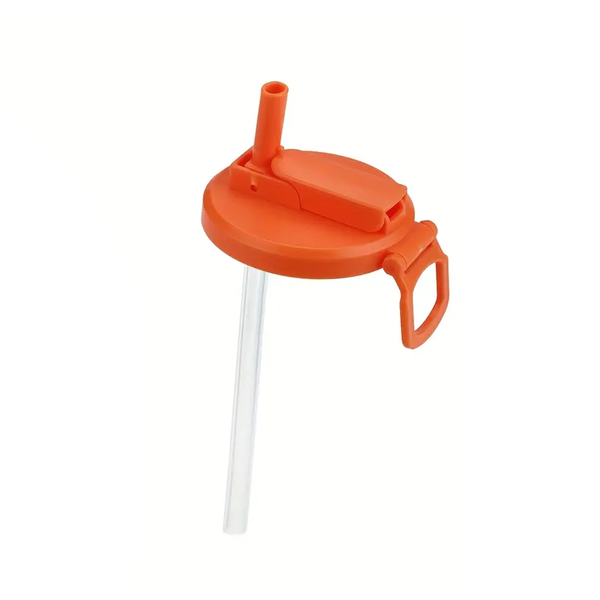 Soda Can Orange Cover and Straw - Sip Clean, Spill-Free!
