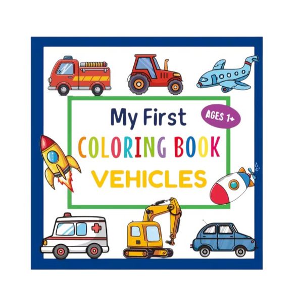 1 Pack - Fun &amp; Educational Vehicles Coloring Book For Kids - Multicolour