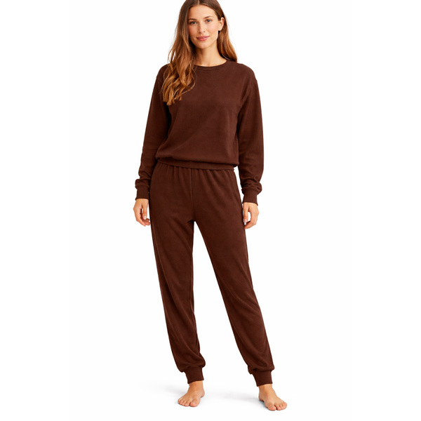 Ribbed Loungeset - Chocolate Brown