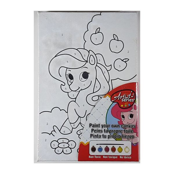 2Pack Assorted Creative Kids Painting Canvas Paint &amp; Brush