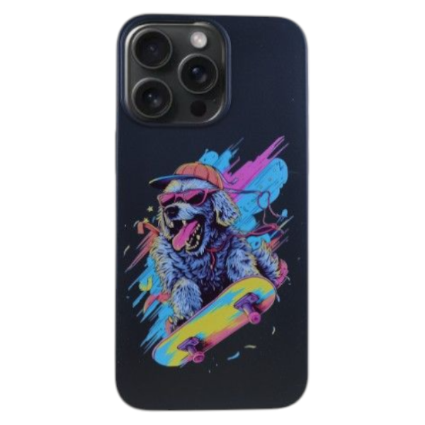 Dog and Skateboard Phone Case Compatible With iphone 15 Pro Max - Max
