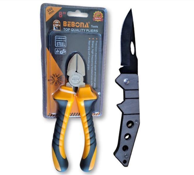 8"/200mm Diagonal Cutting Pliers &amp; Pocket Knife