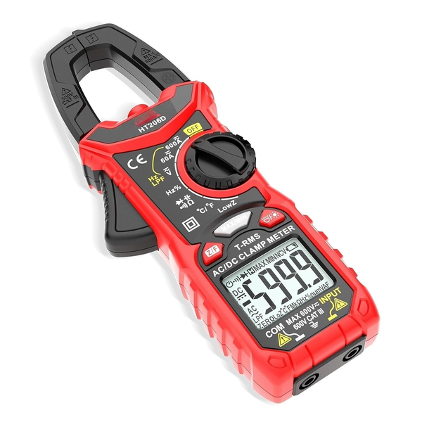 Multimeter, HT206A LCD Digital Clamp Meter, AC/DC Voltage Current Tester