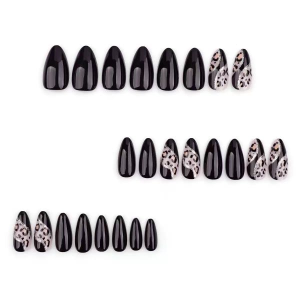 French Tip Press On Nails Almond Fake Nails Medium False Nails
