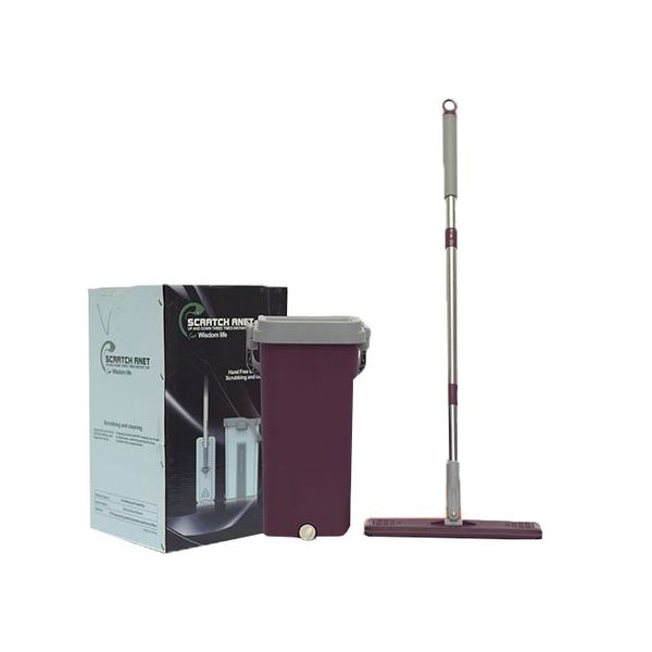 Microfiber Floor Cleaning Mop With Bucket - Purple