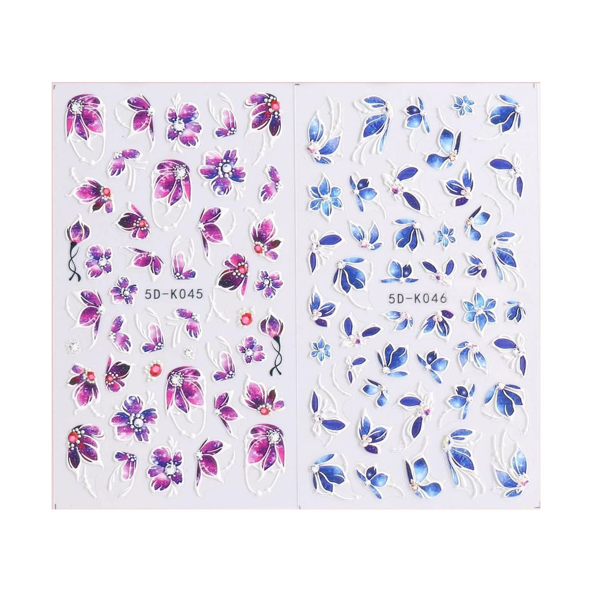 Blue & Pink Flower Nail Art Stickers 2 Sheets | Shop Today. Get it ...