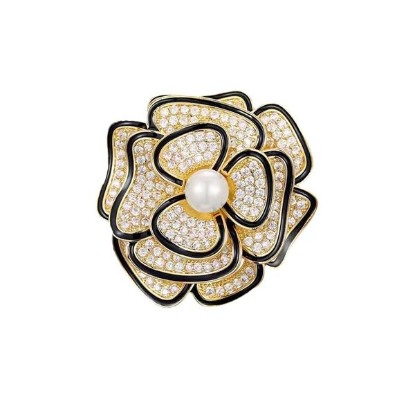 Red Pearl Flower Brooch