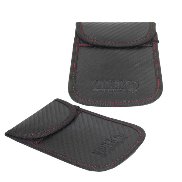 2 x Anti-Theft Carbon Fibre RFID Key Protection Pouch - Signal Anti-Hijacker