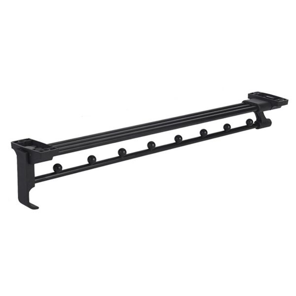 Wardrobe Sliding Hanging Clothes Rail with Dividing Beads 455mm (Black)