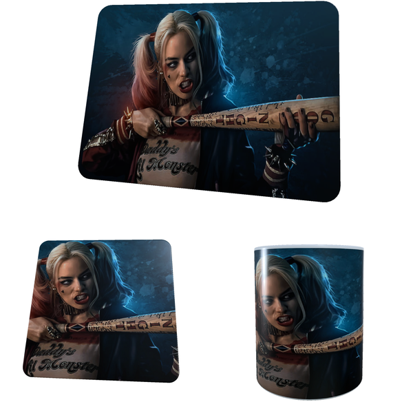 Harley Quinn - Good Night - Coffee Mug, Coaster and Mouse Pad Combo