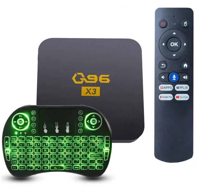Q96 3rd Gen Android 13 Tv Box + Wireless Keyboard. AI Assist, 16GB, 2GB Ram