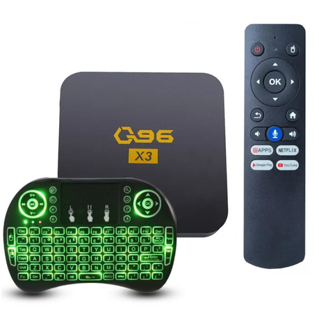 Q96 3rd Gen Android 13 Tv Box + Wireless Keyboard. AI Assist, 16GB, 2GB Ram Image