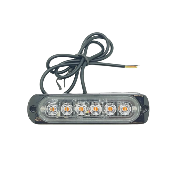6 LED High Brightness White Car Emergency Warning Strobe Light